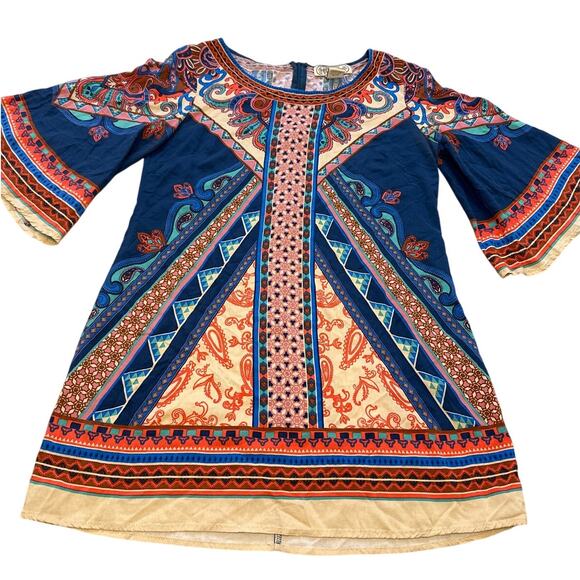 Flying Tomato Retro Bell Sleeve Top Blue Large - Picture 1 of 5